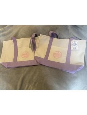 Trader Joe's Large Pastel Purple Canvas Tote Bag Lavender Limited Edition Lot 2